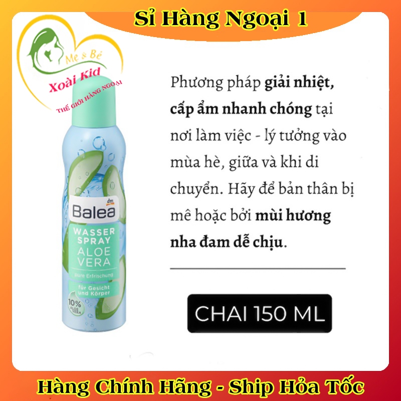 [auth] XỊT KHOÁNG BALEA  AQUA 150ML -NỘI ĐỊA ĐỨC ĐỦ BILL [Hot]