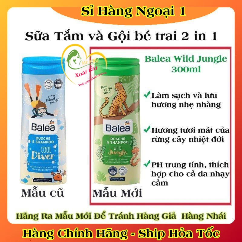 [auth] Sữa tắm gội Balea cho bé trai và bé gái 300ml- Nội địa Đức Đủ Bill [Hot]