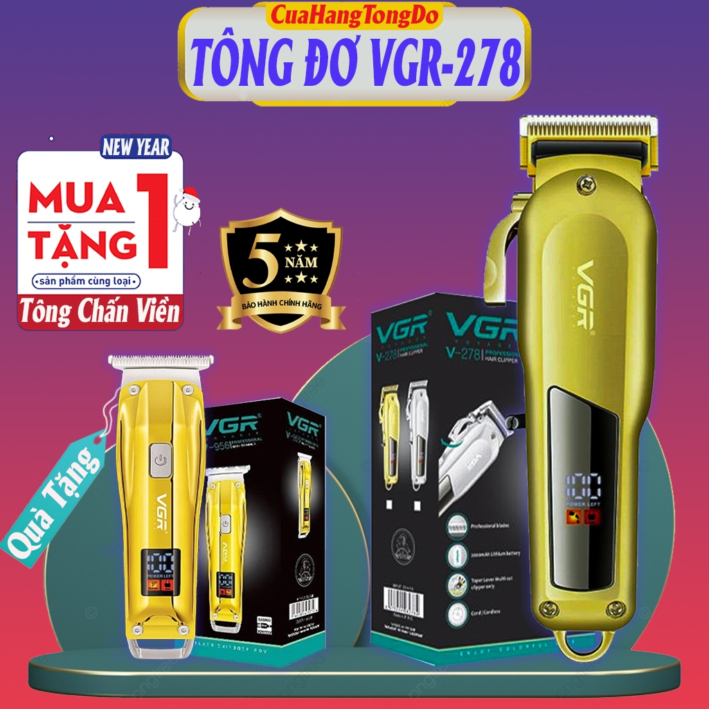Tông Đơ Cắt Tóc VGR 278 Pro Phiên Bản Nâng Cấp, Màn Hình LED Hiển Thị ...