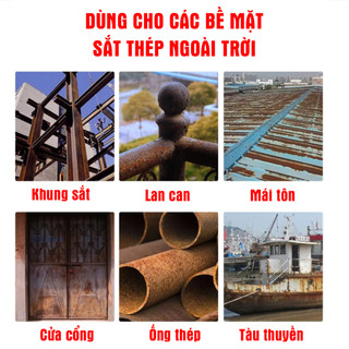 Sơn Chống Rỉ, Rỉ Sét Kim Loại 950gram ECP Lazenta - Phù Hợp Mái tôn, Lan Can, Cửa Cổng, Gầm Xe - Tặng Kèm Chổi Quét