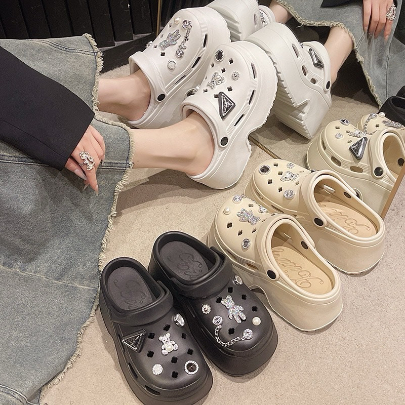 Dép Sandal nữ đế cao, Cross nữ đế cao 7cm tôn dáng hack chiều cao Tặng kèm sticker siêu xinh | BigBuy360 - bigbuy360.vn
