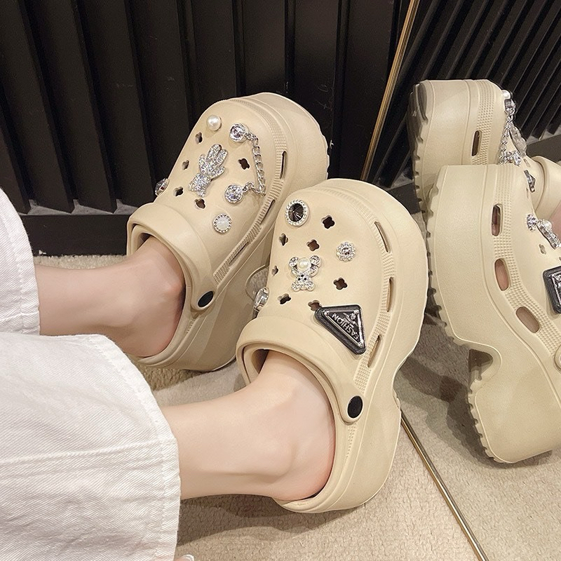 Dép Sandal nữ đế cao, Cross nữ đế cao 7cm tôn dáng hack chiều cao Tặng kèm sticker siêu xinh | BigBuy360 - bigbuy360.vn
