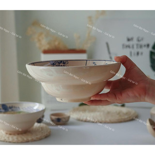 Tô Chiết Yêu/Tô Bắc Cao Cấp 18cm/20cm Vẽ Gà Trống/Cá/Chỉ Xanh/Phết/Cua - Gốm Lái Thiêu - Gốm Nam Bộ