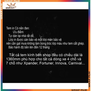 Tem dán kính lái - Tem dán kính PVC 3 lớp không thắm nước không phai màu