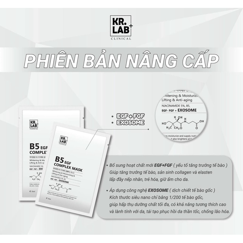 Combo 30-50 miếng Mặt nạ Kr.lab B5 EGF complex mask - hạn 2028 Hàn Quốc  IS227