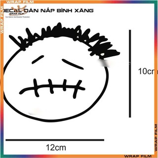 Decal dán nắp bình xăng,decal mặt cười