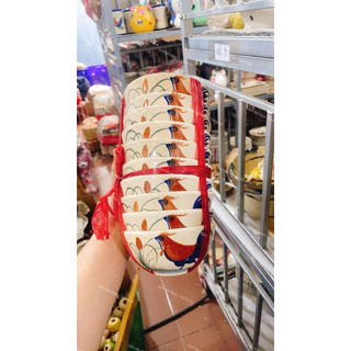 Chén Gốm Vẽ Gà Trống Ăn Cơm Cao Cấp 12cm/11.5cm - Hàng Đẹp Loại 1 - Gốm Xưa Lái Thiêu Cho Người Hoài Niệm