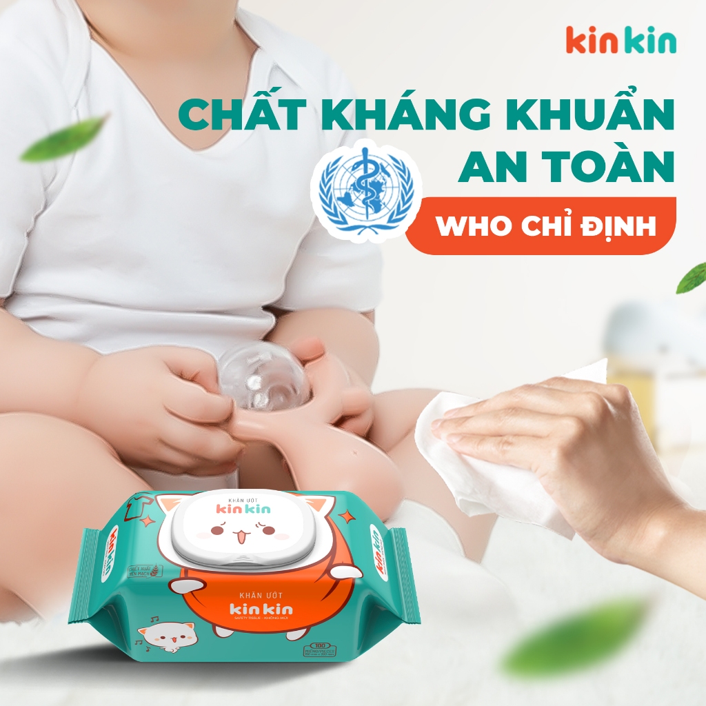 Ảnh Khăn ướt Kinkin gói 80 tờ/100 tờ tiết kiệm cho mẹ - an toàn cho bé 3