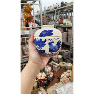 Thố Vẽ Gà Trống (Gà Tre/Gà Chuối/Coban) Mini 7cm/9cm Cực Xinh -Gốm Cao Cấp Men Đẹp Đựng Gia Vị -  Gà Cho Người Hoài Niệm