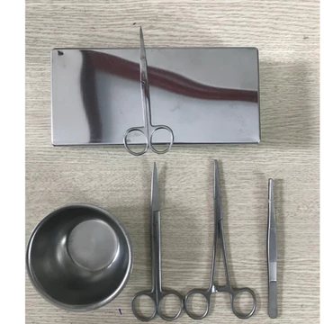 BỘ DỤNG CỤ Y TÊ THAY BĂNG VỆ SINH RỬA VẾT THƯƠNG GIA ĐÌNH CÓ KHAY QUẢ ĐẬU INOX
