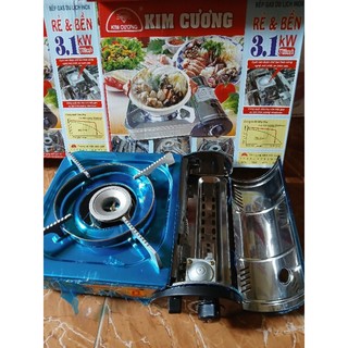 Bếp Ga Du Lịch Inox Kim Cương ( Hàng chính hảng bảo hành 12 tháng)