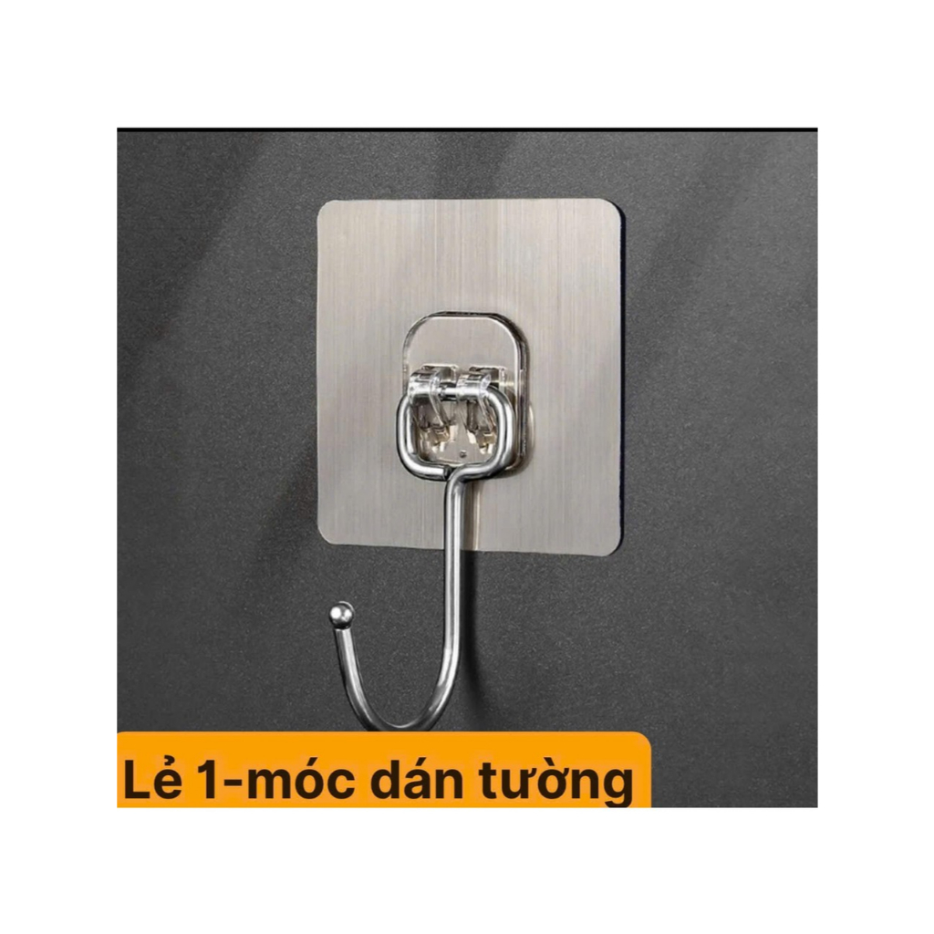 Móc dán tường chịu lực siêu dính treo đồ, vật dụng đa năng tiện ích inox 304