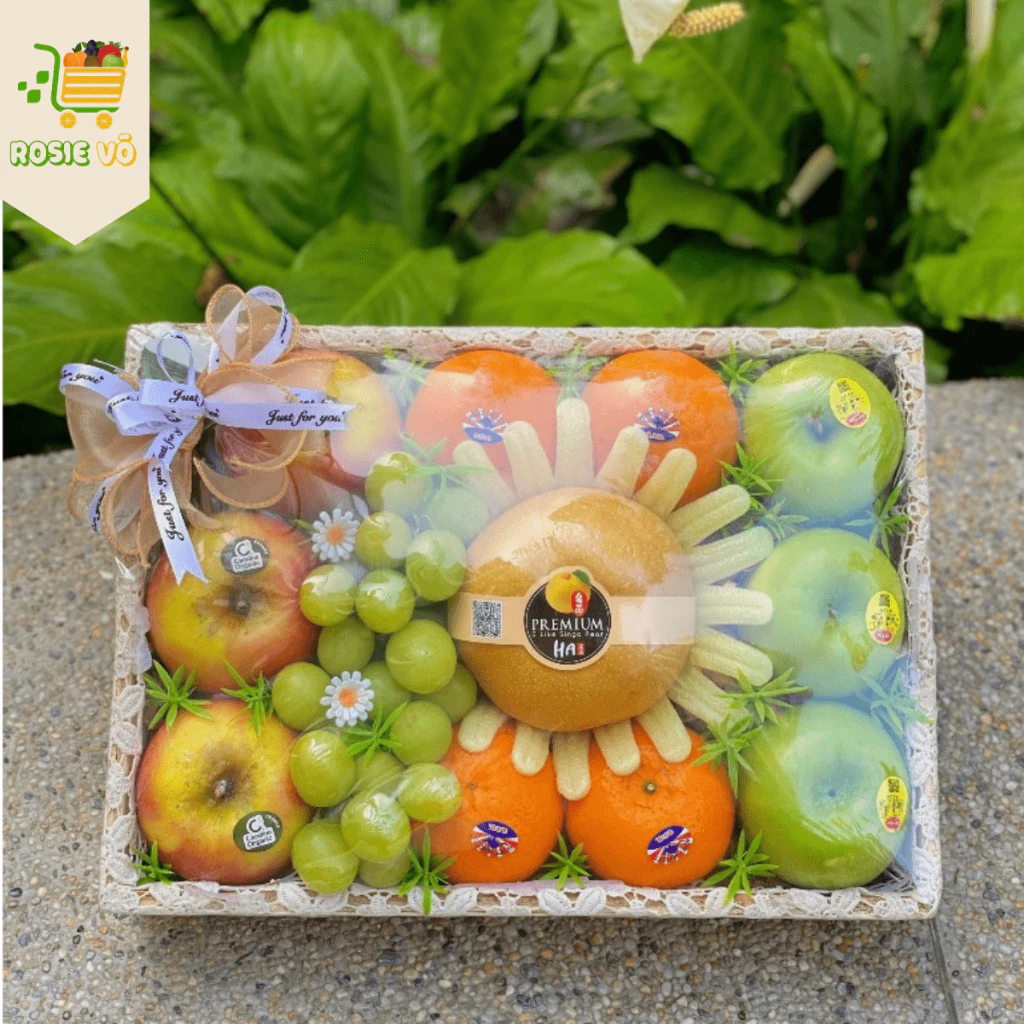 Hộp Quà Trái Cây Nhập Khẩu Táo, Nho, Lê