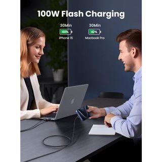Cáp sạc nhanh USB-C to USB-C dài 1M  Ugreen | Sạc nhanh PD 100W | Chính hãng - Bảo hành 18 tháng 1 dổi 1 45063