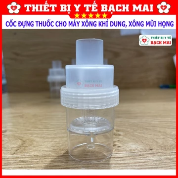 Cốc Thuốc Xông Khí Dung, Xông Mũi Họng, Phụ Kiện Thay Thế Cho Các Loại Máy Xông Khí Nén - Màu Trắng