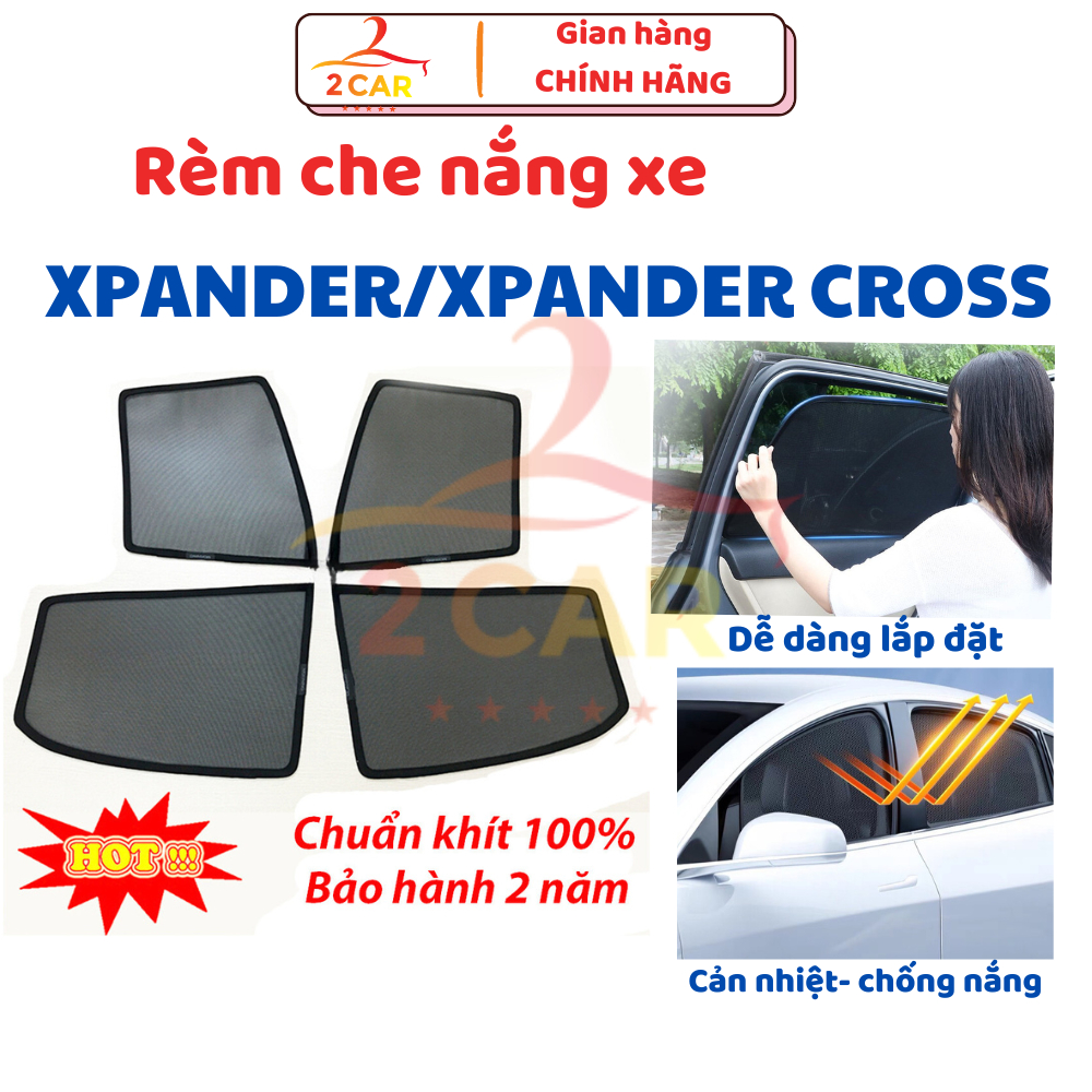 Rèm che nắng nam châm xe Xpander/ Xpander Cross đời 2018 - 2026 1 bộ 4 tấm, vừa khít xe