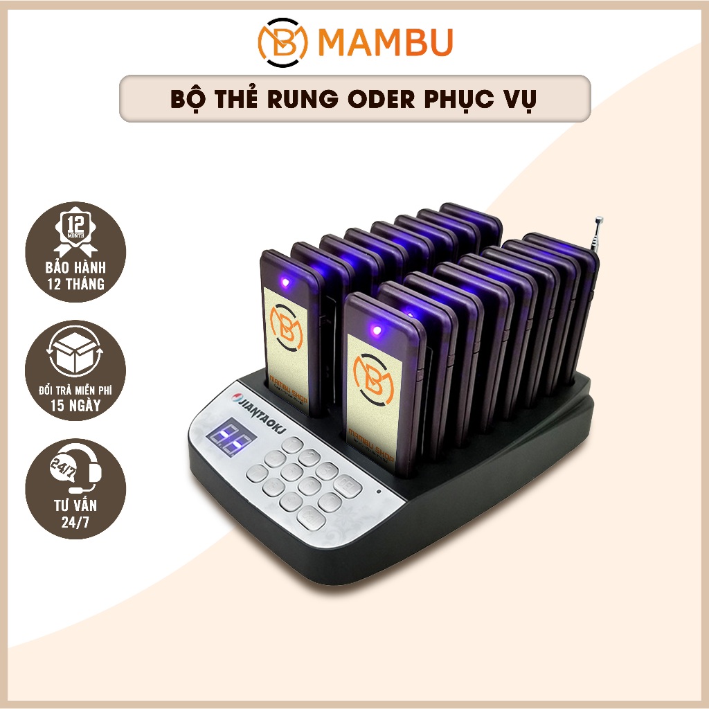[Sỉ] Bộ thẻ rung order _ gọi khách tự phục vụ Tầm Xa CHÍNH HÃNG ( VÔ ...