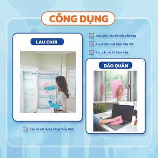 Cuộn khăn giấy lau đa năng hồng 50 tờ 25x30cm - Khăn lau bếp, bàn ghế, lau chén bát, lau tay, tiện lợi