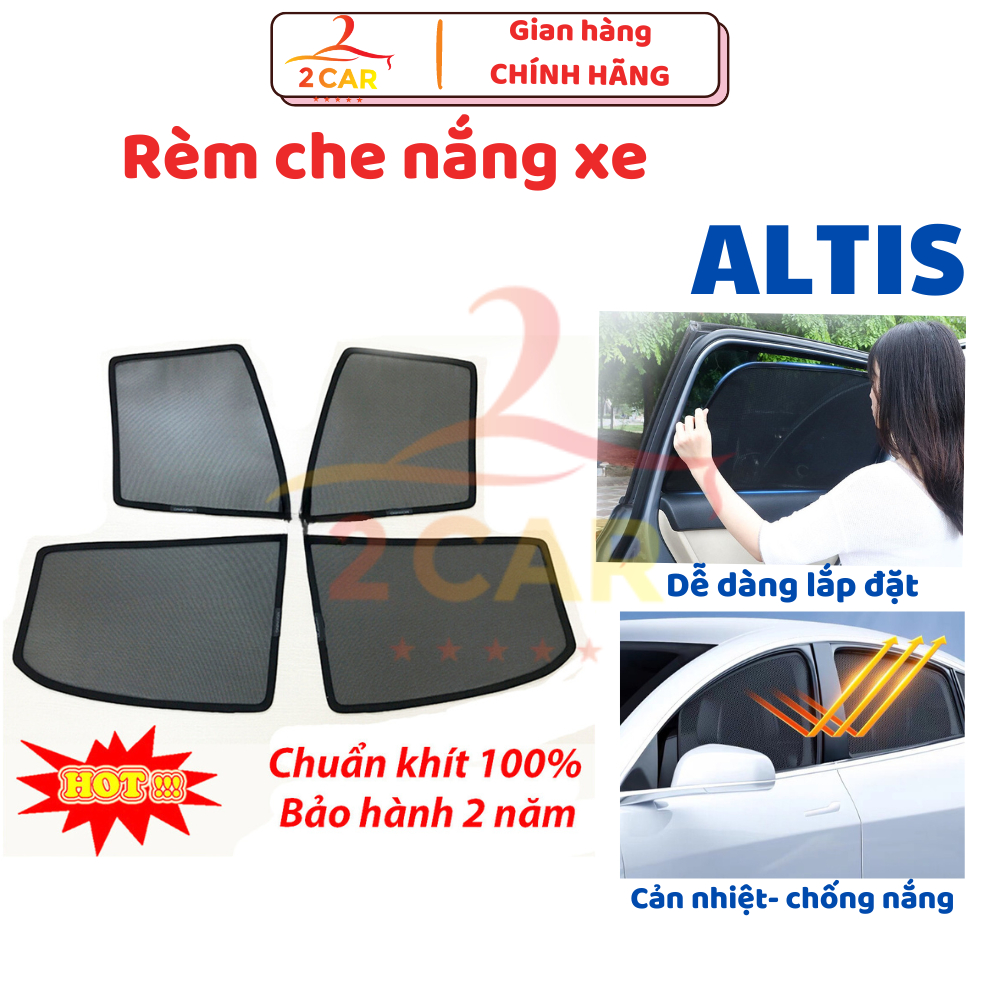 Rèm che nắng, chắn nắng xe Toyota Altis 2005 - 2021, 2022 - 2026 có hút nam châm chuẩn 100%