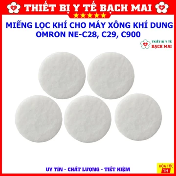 Miếng Lọc Khí Cho Máy Xông Khí Dung Omron Ne-C801, Ne-C801KD, C28, C29 - 1 Túi 5 Miếng