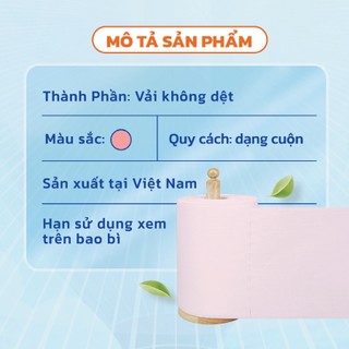 Cuộn khăn giấy lau đa năng hồng 50/150 tờ 25x30cm - Khăn lau mọi bề mặt, thấm hút, siêu dai, mềm mại