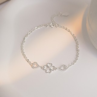 Lắc tay bạc LAMY Heart Four Leaves Bracelet Silver 2072