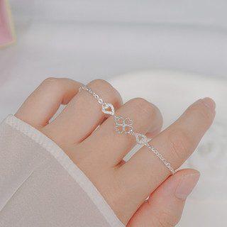 Lắc tay bạc LAMY Heart Four Leaves Bracelet Silver 2072