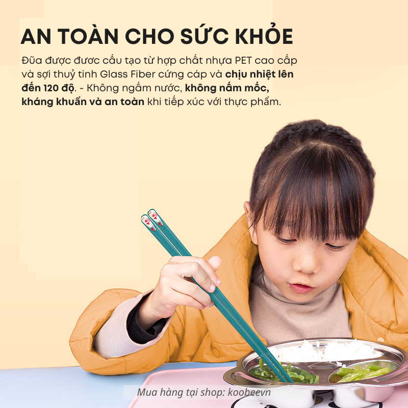 Set 10 Đôi Đũa Sợi Thủy Tinh Một Màu Không Mốc, Chống Trơn, Chịu Nhiệt Phong Cách Nhật Cao Cấp (BA14)