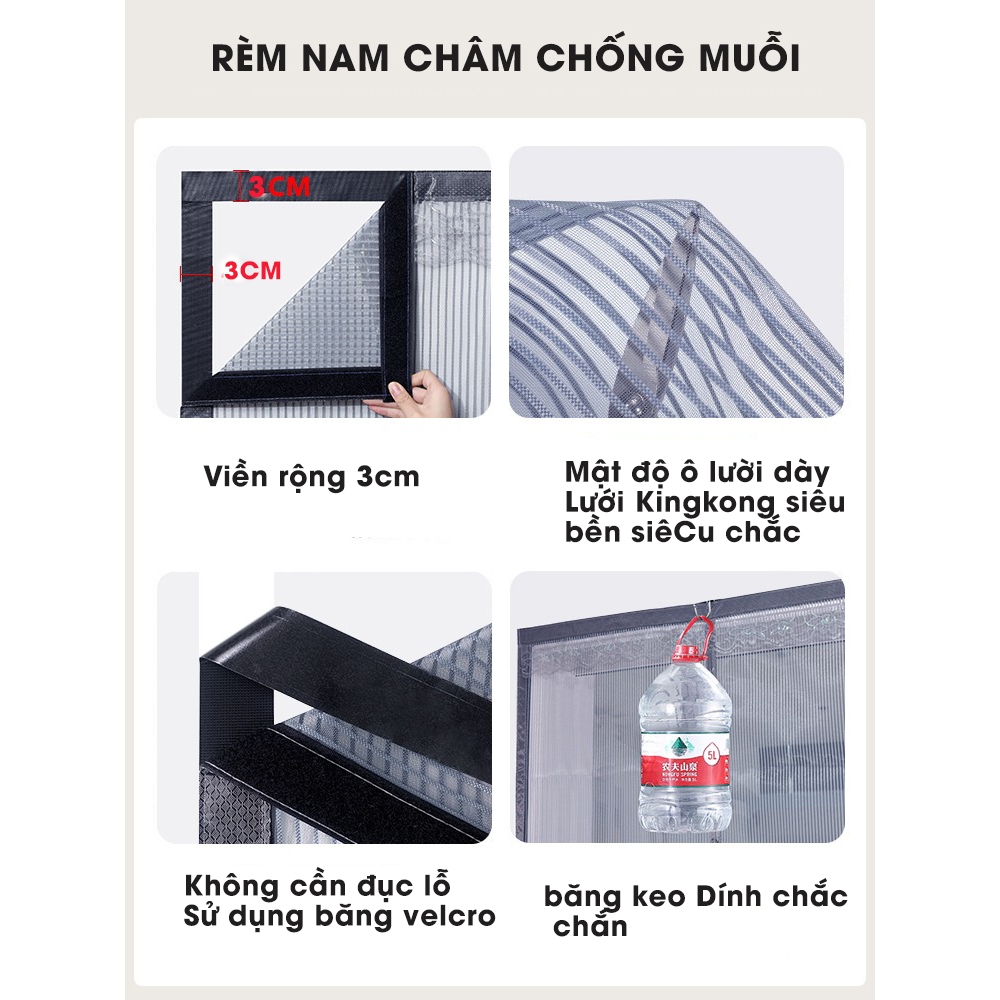 Rèm Chống Muỗi Nam Châm Lưới Chống Muỗi Cửa Sổ Mùng Màn Chống Muỗi Làm Theo Yêu Cầu PABARO