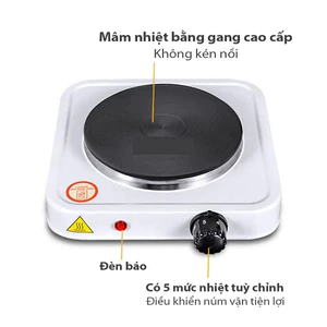 Bếp Điện Mini Mâm gang Không Kén Nồi Bếp Điện Mini Pha Cafe, Trà, Nấu Nước, Hơ Lá Trầu