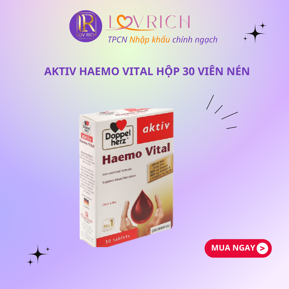 VIÊN UỐNG BỔ MÁU AKTIV HAEMO VITAL HỘP 30 VIÊN NÉN | Shopee Việt Nam