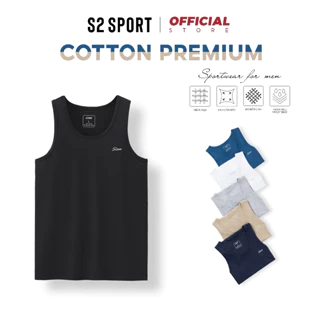 Áo ba lỗ nam S2 SPORT áo sát nách thể thao cotton kháng khuẩn co giãn 4 chiều tốt mặc hè - STT01