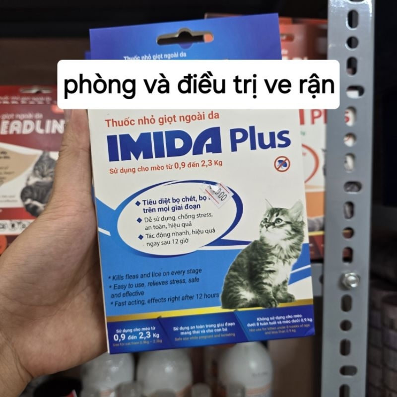 (MÃ 20% Ở VIDEO) (Lẻ)IMIDA PLUS phòng và dtri ve rận trên mèo | Shopee ...