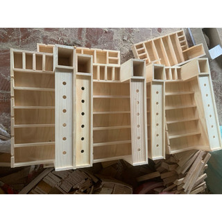 khay đựng tông đơ 1 hốc 5 ngăn đựng tông 4 màu đen, vàng, gỗ, khò cháy