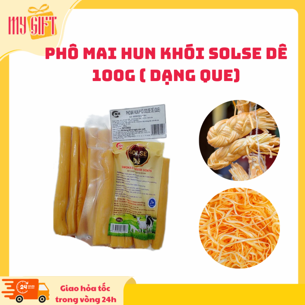 Phô mai hun khói sữa dê que 100g phô mai xông khói ăn vặt Nga thơm ngon snack ăn vặt