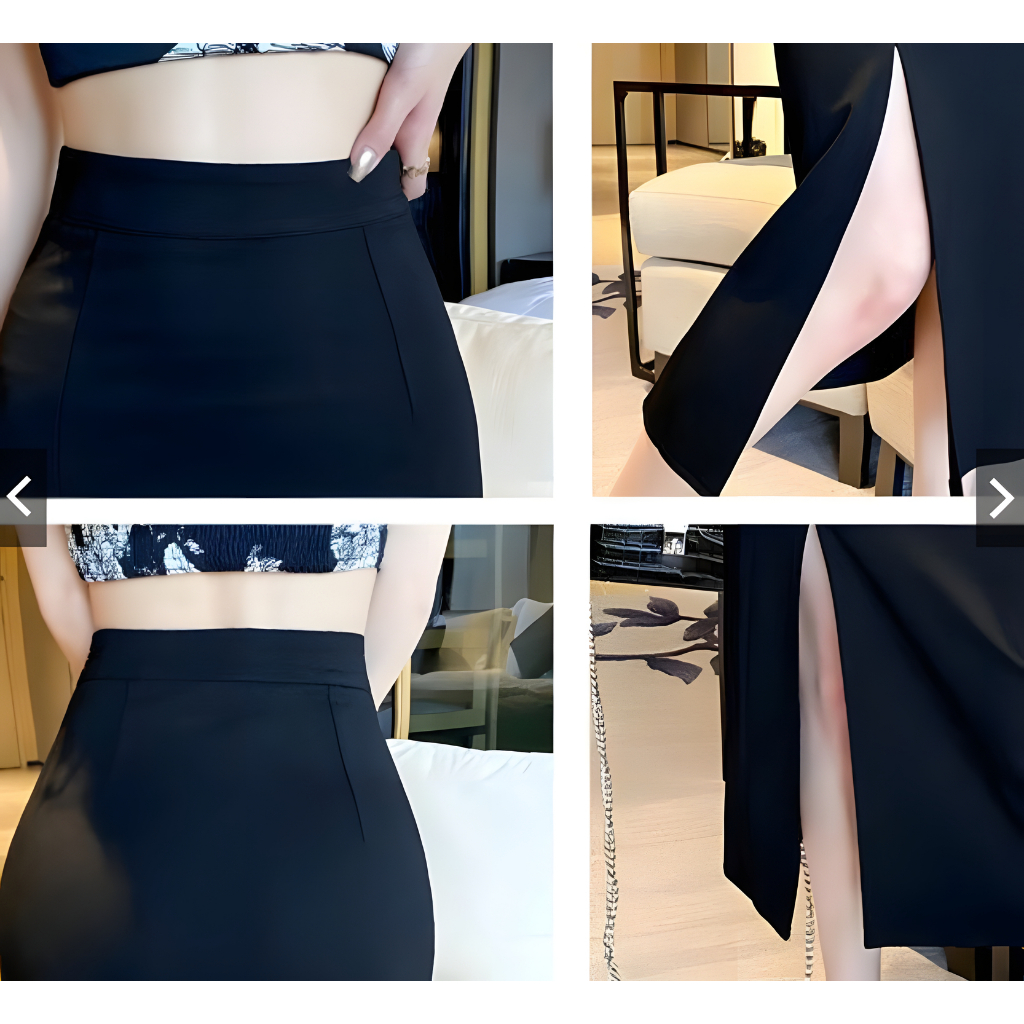 Chân Váy Bút Chì Sẻ Đùi 80cm SHOPNGOCTRANG19 Chất Liệu UMI Co Dãn