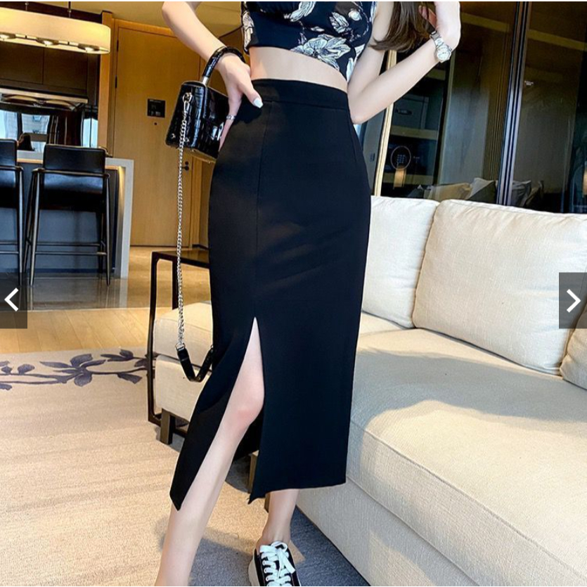 Chân Váy Bút Chì Sẻ Đùi 80cm SHOPNGOCTRANG19 Chất Liệu UMI Co Dãn