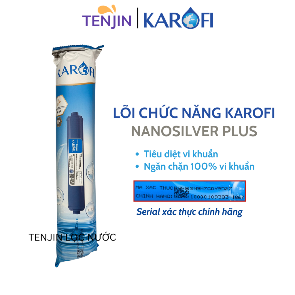 Lõi Lọc Nước Nano Silver Plus Karofi Số 8 Chức Năng Chống Tái Nhiễm Khuẩn
