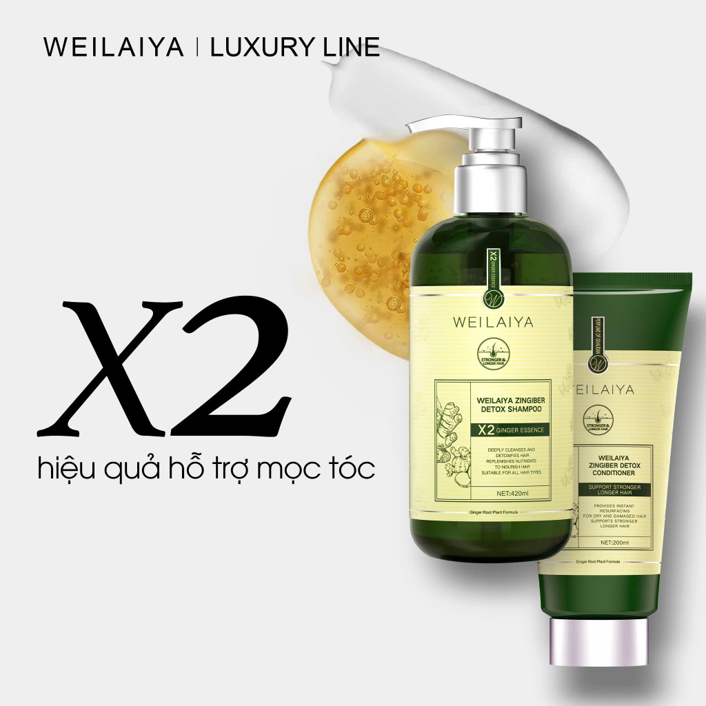 Ảnh Bộ Gội Xả Gừng Xanh Detox Hỗ Trợ Mọc Tóc & Ngăn Lão Hóa Da Đầu (Gội 420ml; Xả 200ml) 3