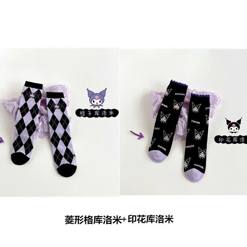 SÉT 5 ĐÔI TẤT ĐÙI KUROMI TRẺ EM MẪU MỚI SIZE 4-12 TUỔI