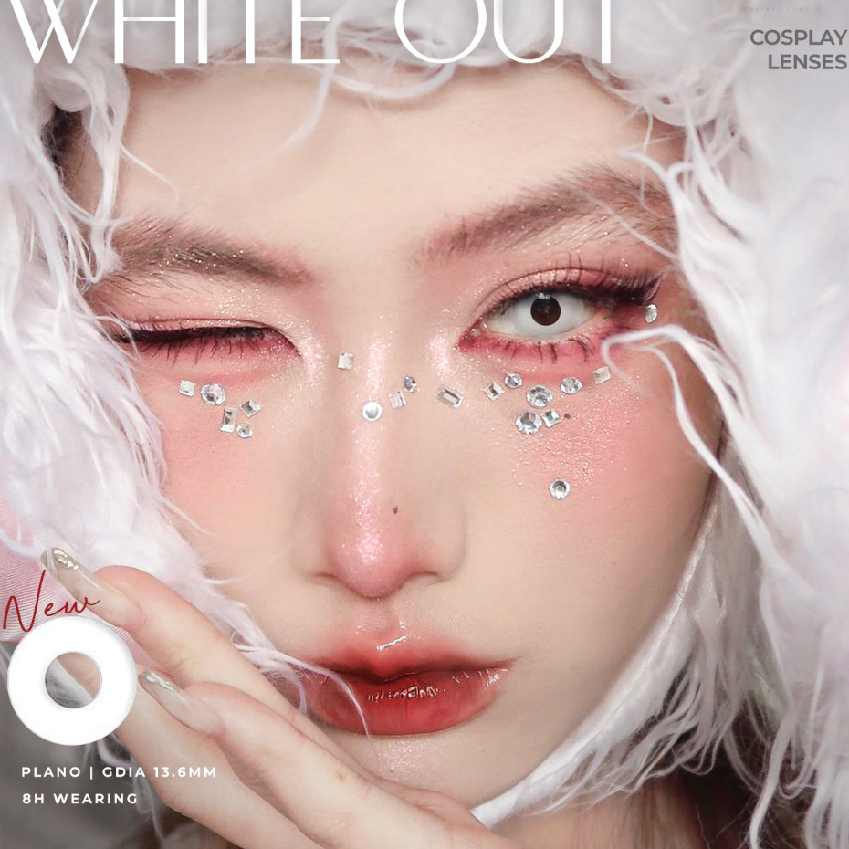 Lens Cosplay 💥HÀNG CAO CẤP💥 Kính áp tròng hoá trang Halloween nhiều mẫu, tròng trắng/đỏ hottrend