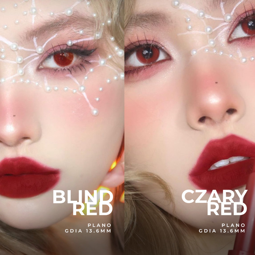 Lens Cosplay 💥HÀNG CAO CẤP💥 Kính áp tròng hoá trang Halloween nhiều mẫu, tròng trắng/đỏ hottrend