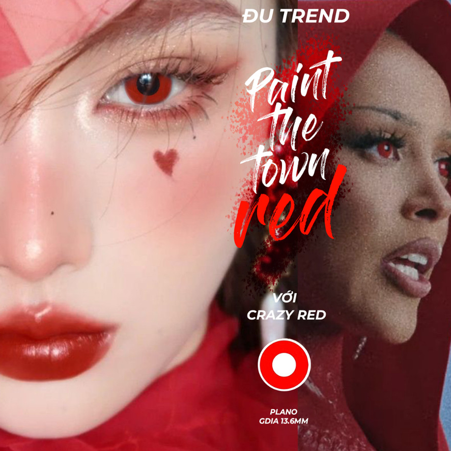 Lens Cosplay 💥HÀNG CAO CẤP💥 Kính áp tròng hoá trang Halloween nhiều mẫu, tròng trắng/đỏ hottrend
