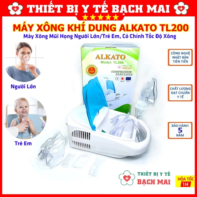 Máy Xông Khí Dung ALKATO TL200 - Máy Xông Mũi Họng ALKATO TL-200, Công Nghệ Nhật Bản, Bảo Hành 5 Năm