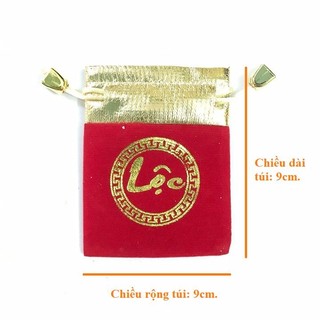 🌸BÁN CHẠY🌸 Combo 100 Túi Gấm Đỏ Nhung Chữ Phúc Lộc Thư Pháp Phong Thuỷ Rất Đẹp