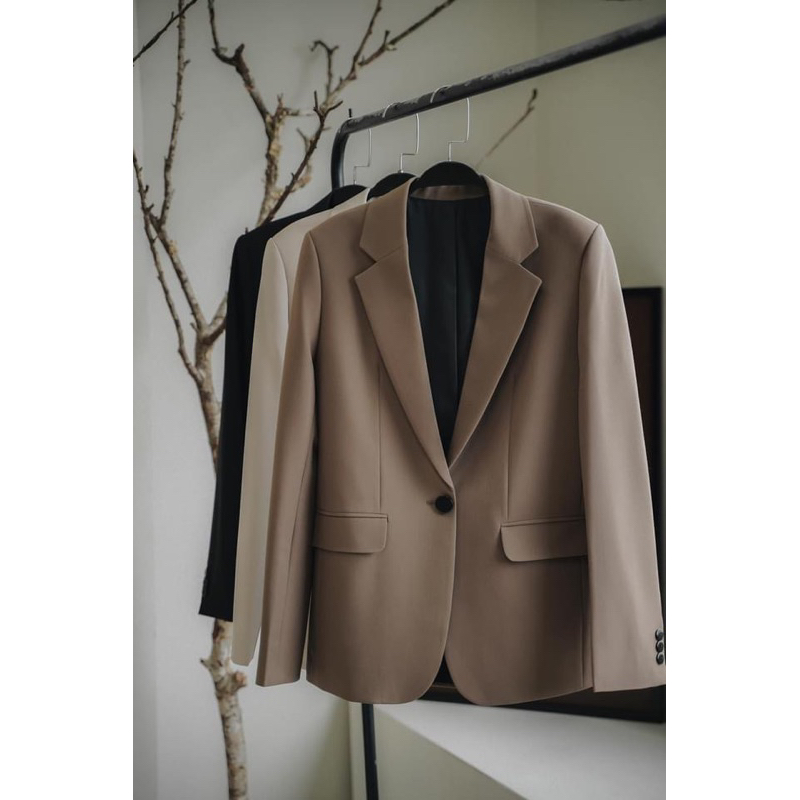 Áo Blazer Nữ Vải Chéo Hàn Cao Cấp May Theo Số Đo – Vest Nữ Công Sở Form Chuẩn Màu Be / Nâu / Đen | Diluclothing
