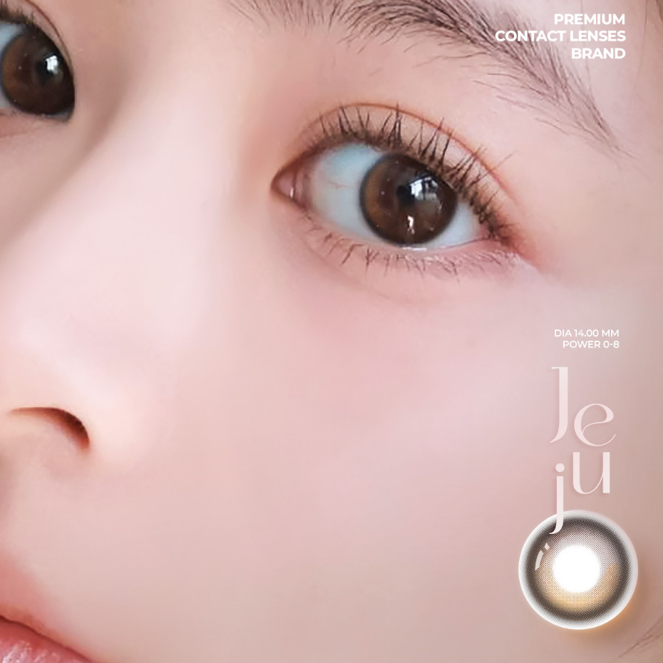 Lens cận màu nâu JEJU 💥HÀNG CAO CẤP💥 Kính áp tròng có độ cận 0-8, hiệu ứng loang màu long lanh như mắt ướt cực thơ