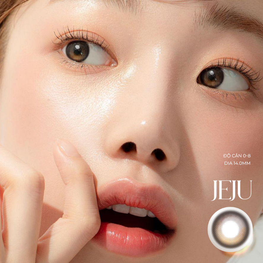 Lens cận màu nâu JEJU 💥HÀNG CAO CẤP💥 Kính áp tròng có độ cận 0-8, hiệu ứng loang màu long lanh như mắt ướt cực thơ