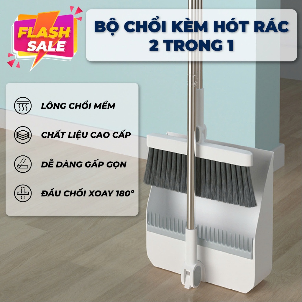 Bộ Chổi Quét Nhà Kèm Hót Rác 2in1 Gấp Gọn Siêu Tiện Dụng Xoay Linh Hoạt ...