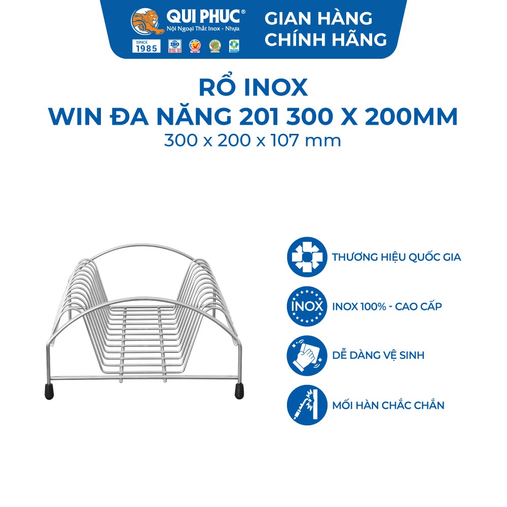 Giá úp chén đĩa inox QUI PHÚC, inox 201 sáng bóng, dễ vệ sinh, tiện lợi, dùng trong phòng bếp